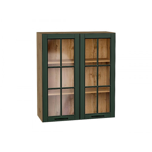 920*800* Шкаф верхний с 2-мя остекленными дверцами Дублин Special Green