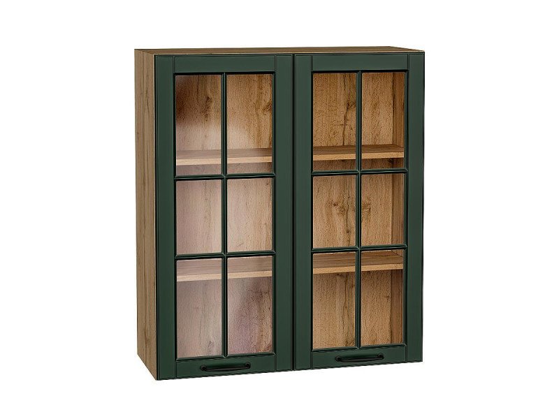 920*800* Шкаф верхний с 2-мя остекленными дверцами Дублин Special Green