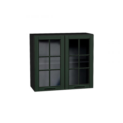 716*800* Шкаф верхний с 2-мя остекленными дверцами Дублин Special Green
