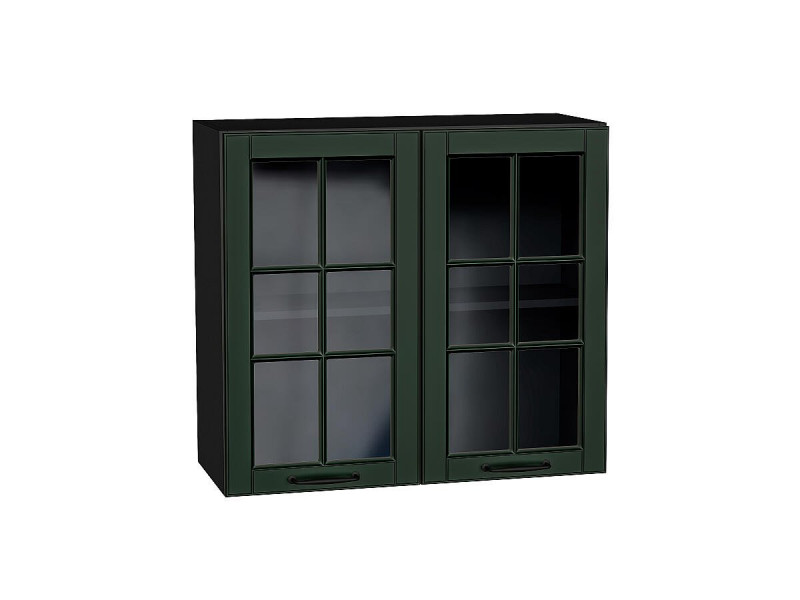 716*800* Шкаф верхний с 2-мя остекленными дверцами Дублин Special Green