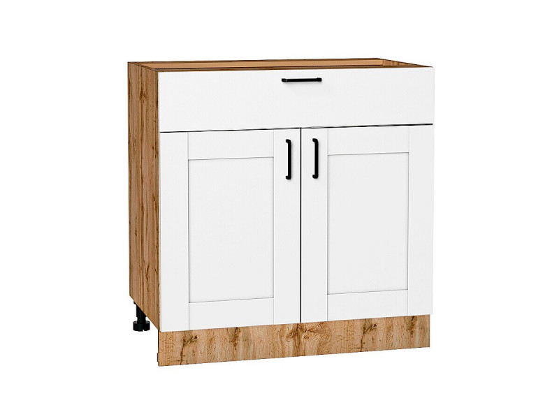 Кухня 816*800*Шкаф нижний с 2-мя дверцами и ящиком Лофт Super White/Дуб Вотан